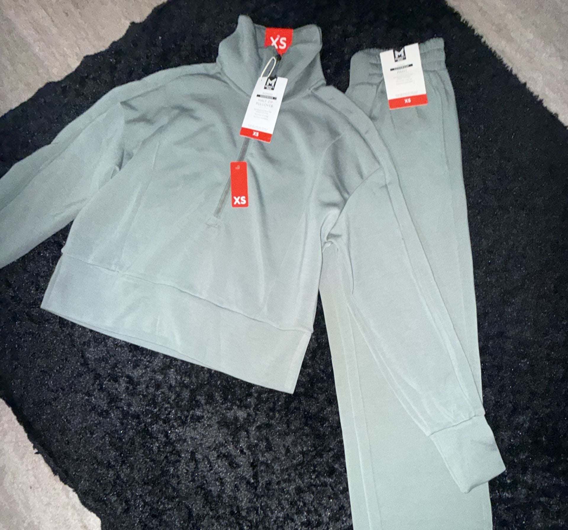 Member's Mark Sandwash Half-Zip Pullover & Pant Size XS Sage **Sold as a set** 2