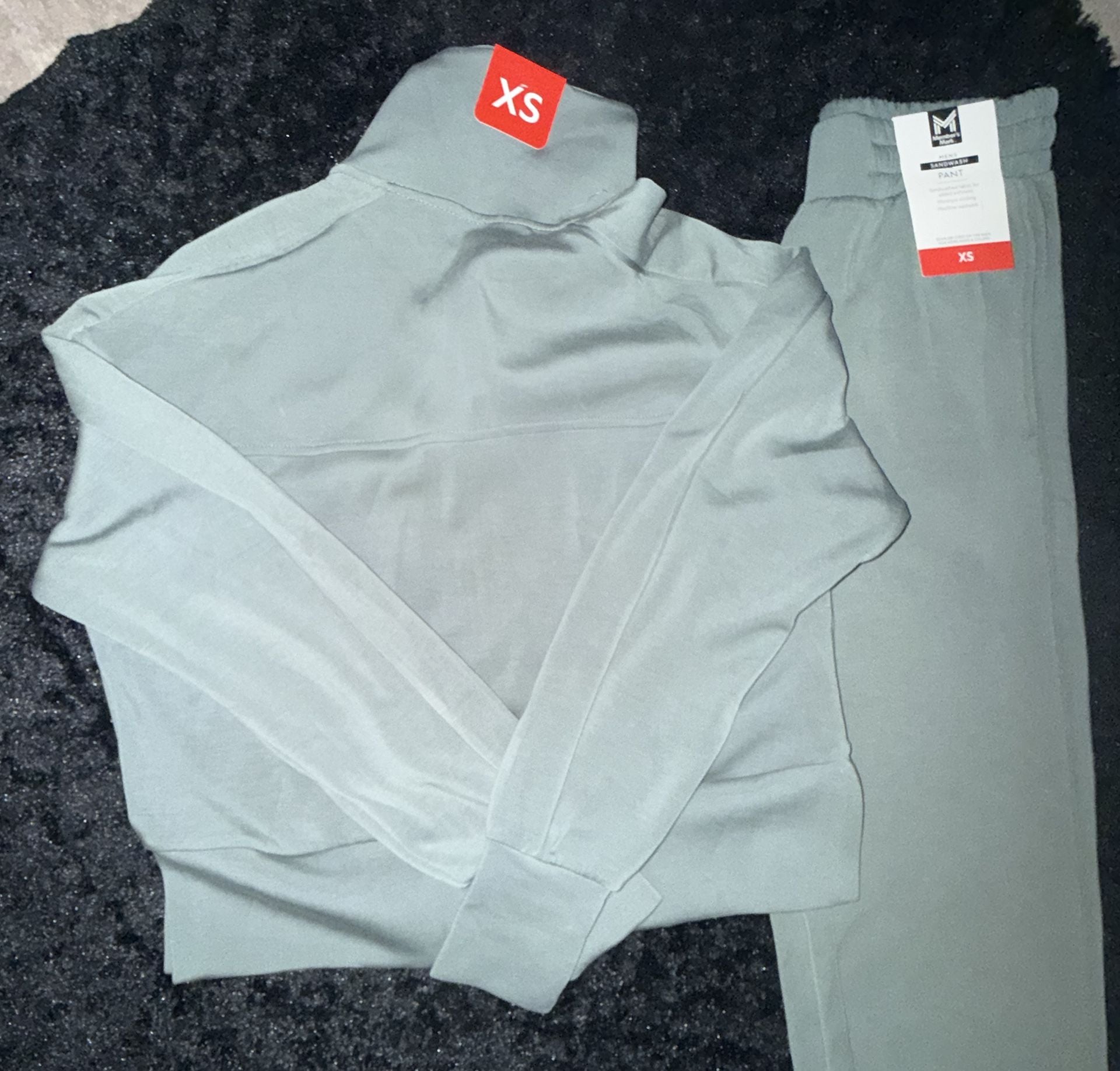 Member's Mark Sandwash Half-Zip Pullover & Pant Size XS Sage **Sold as a set** 3