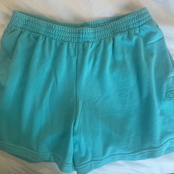 Champion French Terry Short Size L Aqua Blue