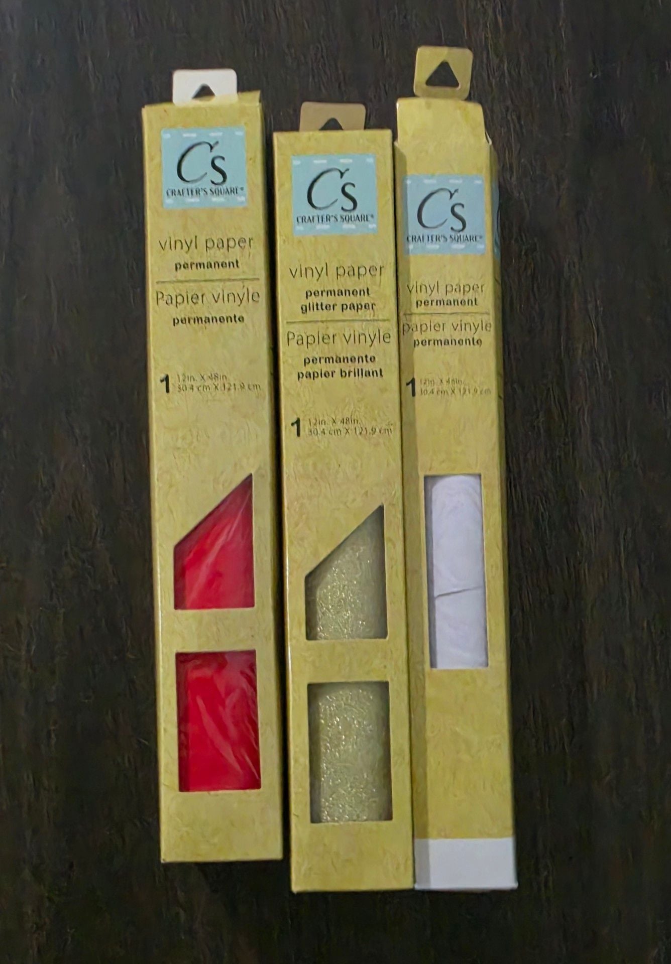 Crafter's Square Permanent Vinyl Paper Set 12 in. x 48 in. Lot of 3 1