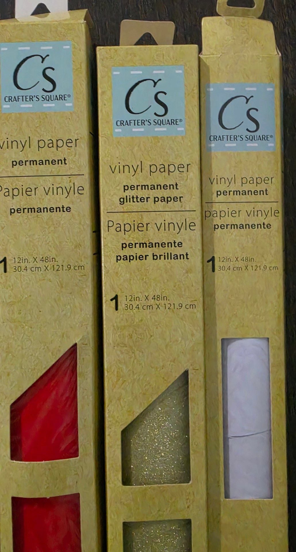Crafter's Square Permanent Vinyl Paper Set 12 in. x 48 in. Lot of 3 2