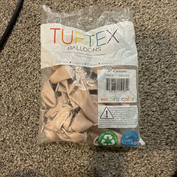 Tuftex Balloons 5" Cameo 50ct Premium Latex Balloons