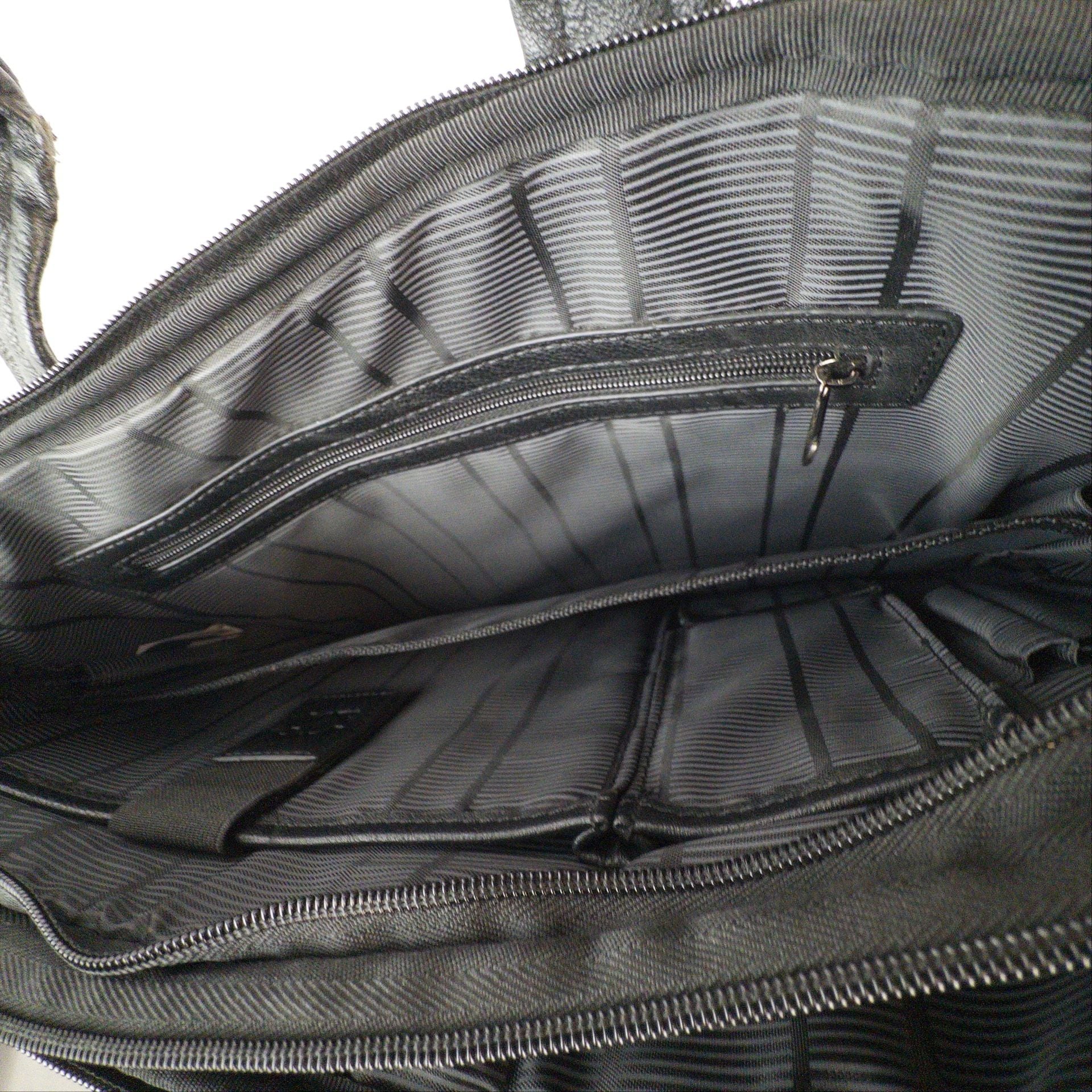 Kenneth Cole Reaction Black Faux Leather Laptop Briefcase Bag 6