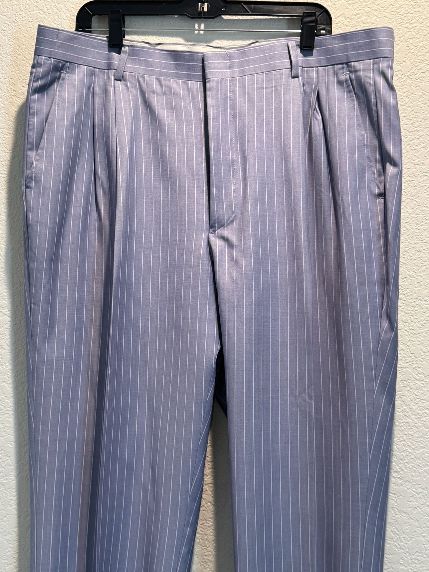 Vittorio St Angelo Pinstripe Dress Pants Blue 40R 5