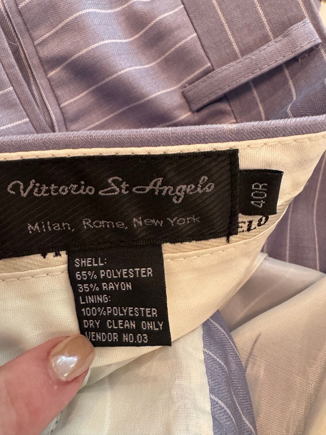 Vittorio St Angelo Pinstripe Dress Pants Blue 40R 9