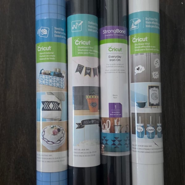 Cricut Vinyl Roll Bundle Set of 4 Assorted Craft Material