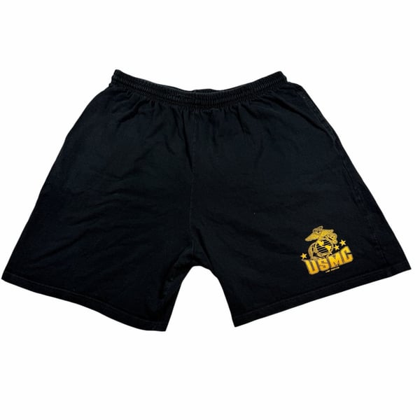 USMC Marines Anvil Men’s XL Black Athletic Shorts Eagle Globe Anchor 2007