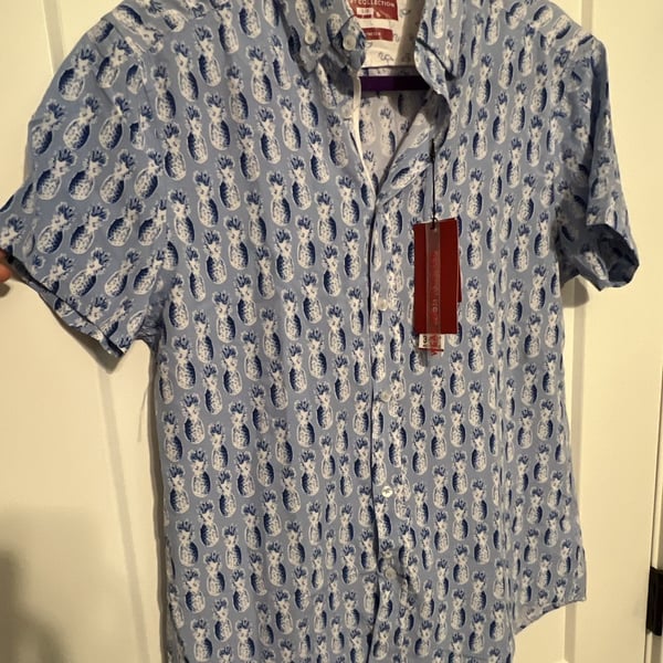 Report Collection Pineapple Hyper Stretch Shirt Size S Blue