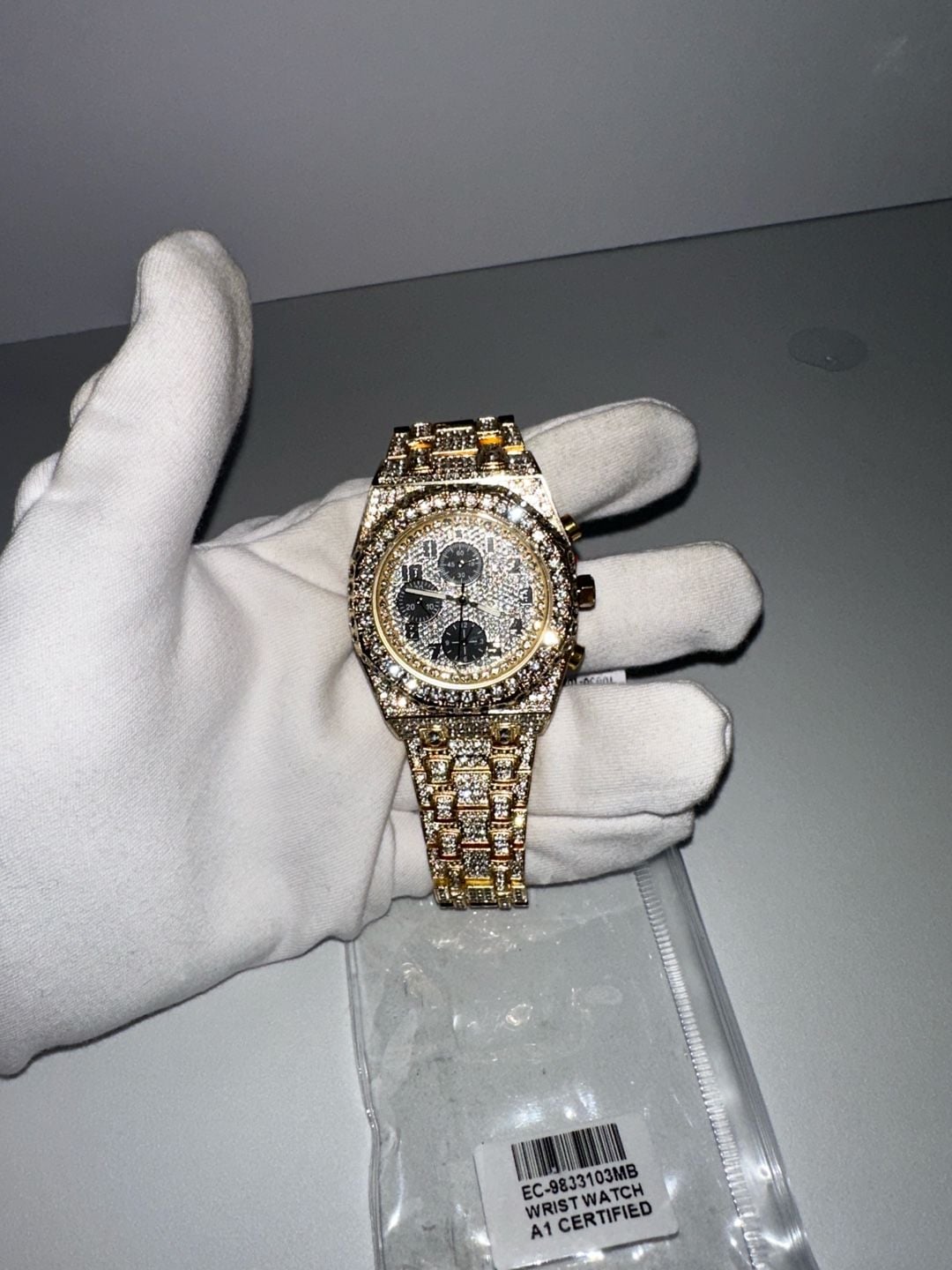 Ice Star Gold Iced Out Octagon Watch 3