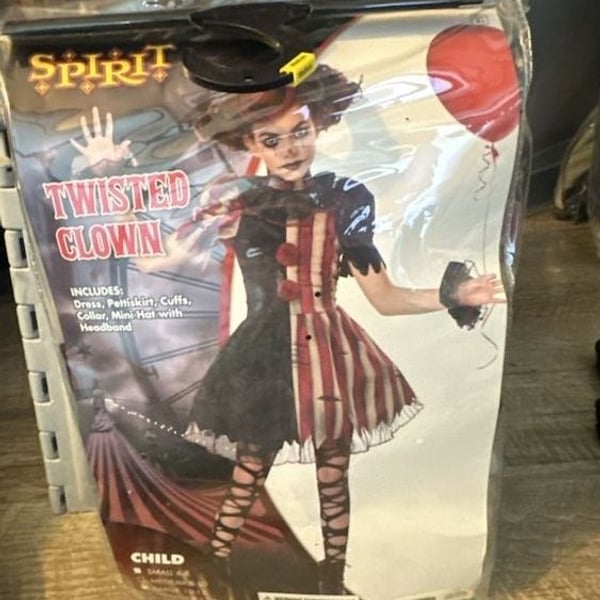 Spirit Halloween Child Twisted Clown Costume Size 8-10