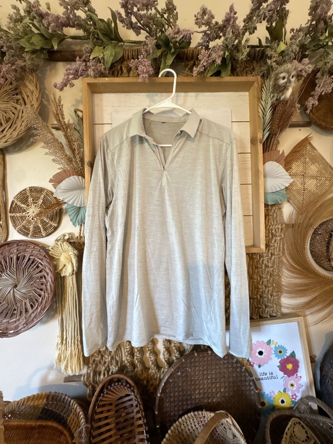 Veilance Frame LS Polo Gray Long Sleeve Shirt 1