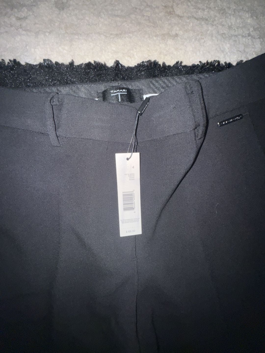 Tahari Pants Size 4 Black Trousers 3