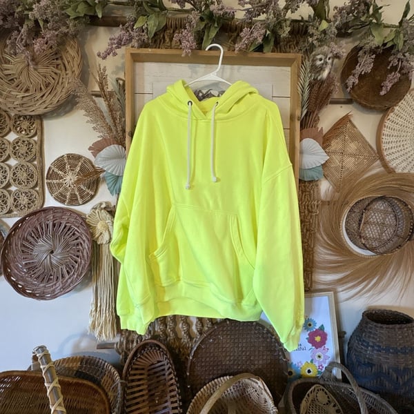 Free people movement NWOT Neon Yellow Hoodie large best 