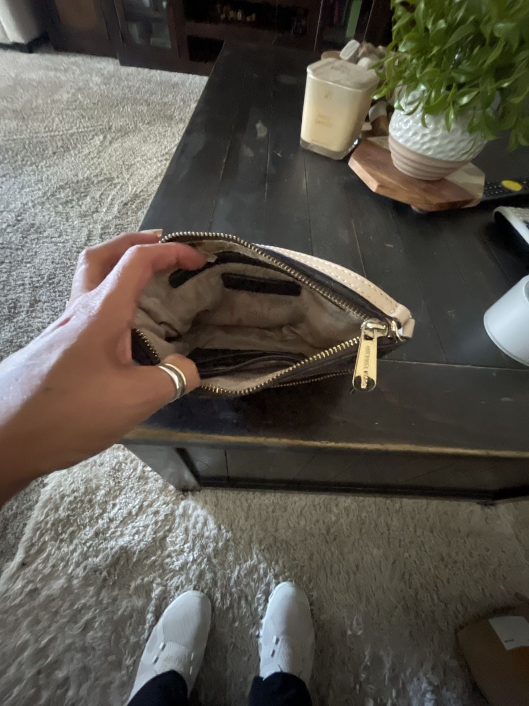 Michael Kors Jet Set Signature Brown Logo Wristlet 5