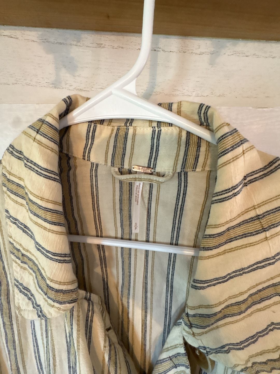 Free People Sweet Melody Stripe Trench Coat Size S 3