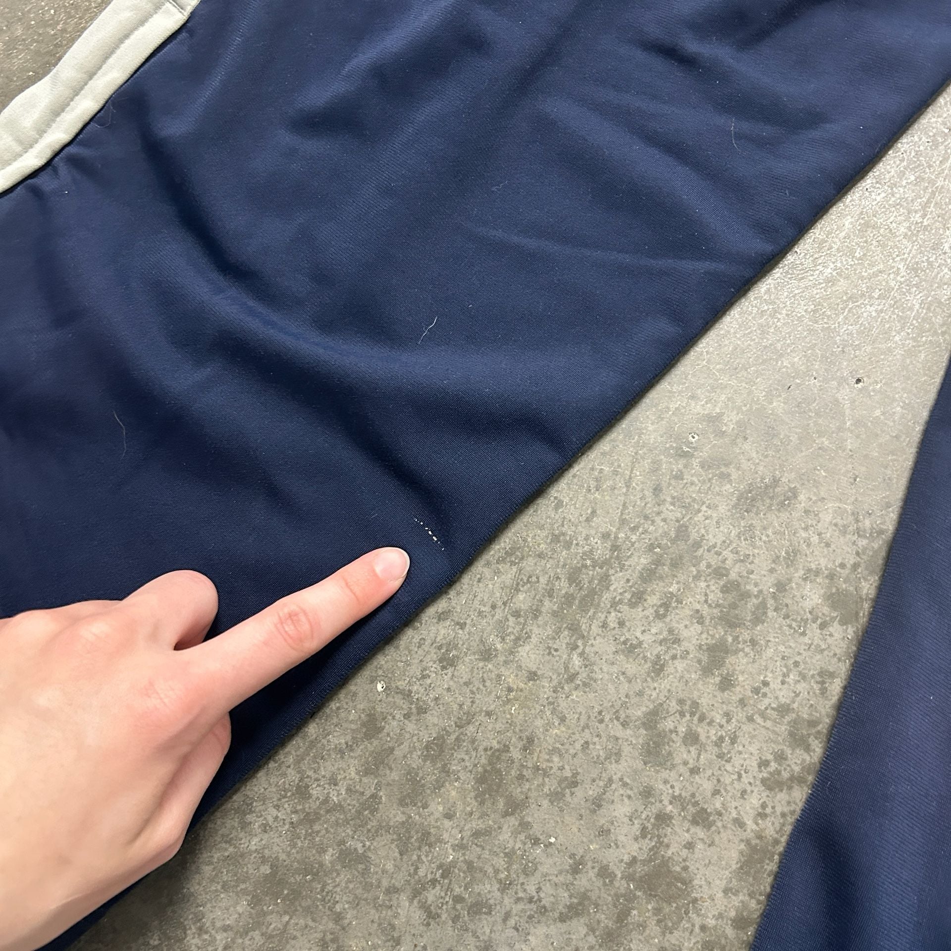 Nike Track Pants Size L Navy Blue White Stripe Open Hem Vintage 8