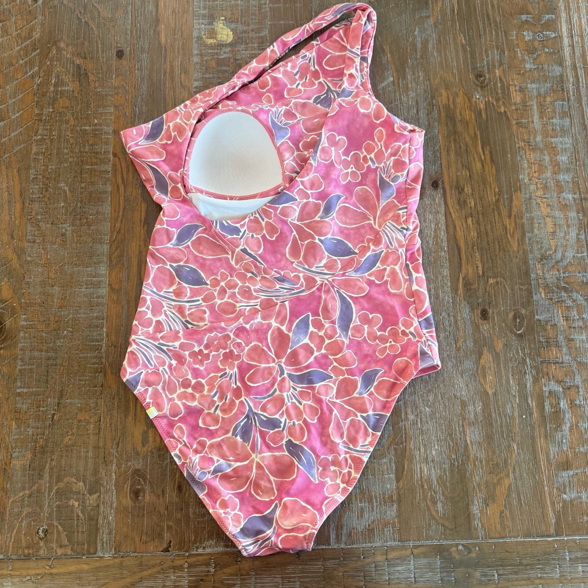 Summersalt One-Shoulder One Piece Swimsuit Size 10 Pink Floral 3