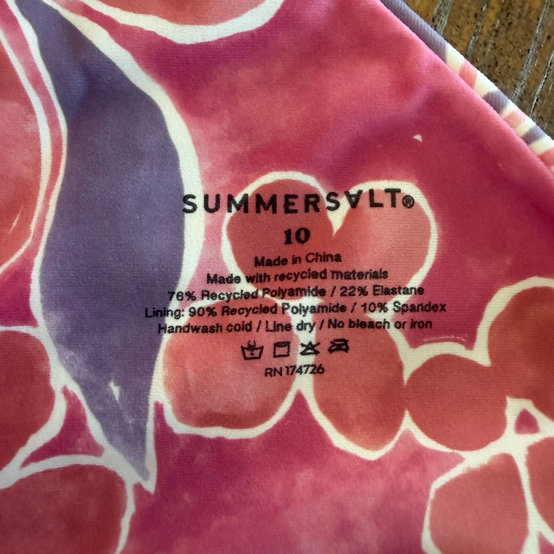 Summersalt One-Shoulder One Piece Swimsuit Size 10 Pink Floral 4