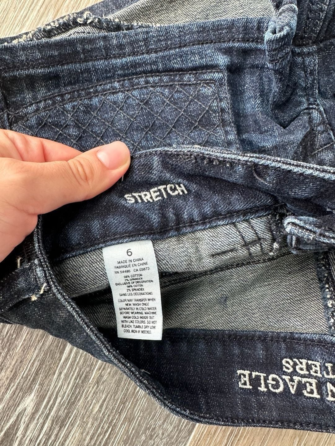 American Eagle Quilted Pocket Denim Low Rise Micro Shorts Mall Goth Size 6 4