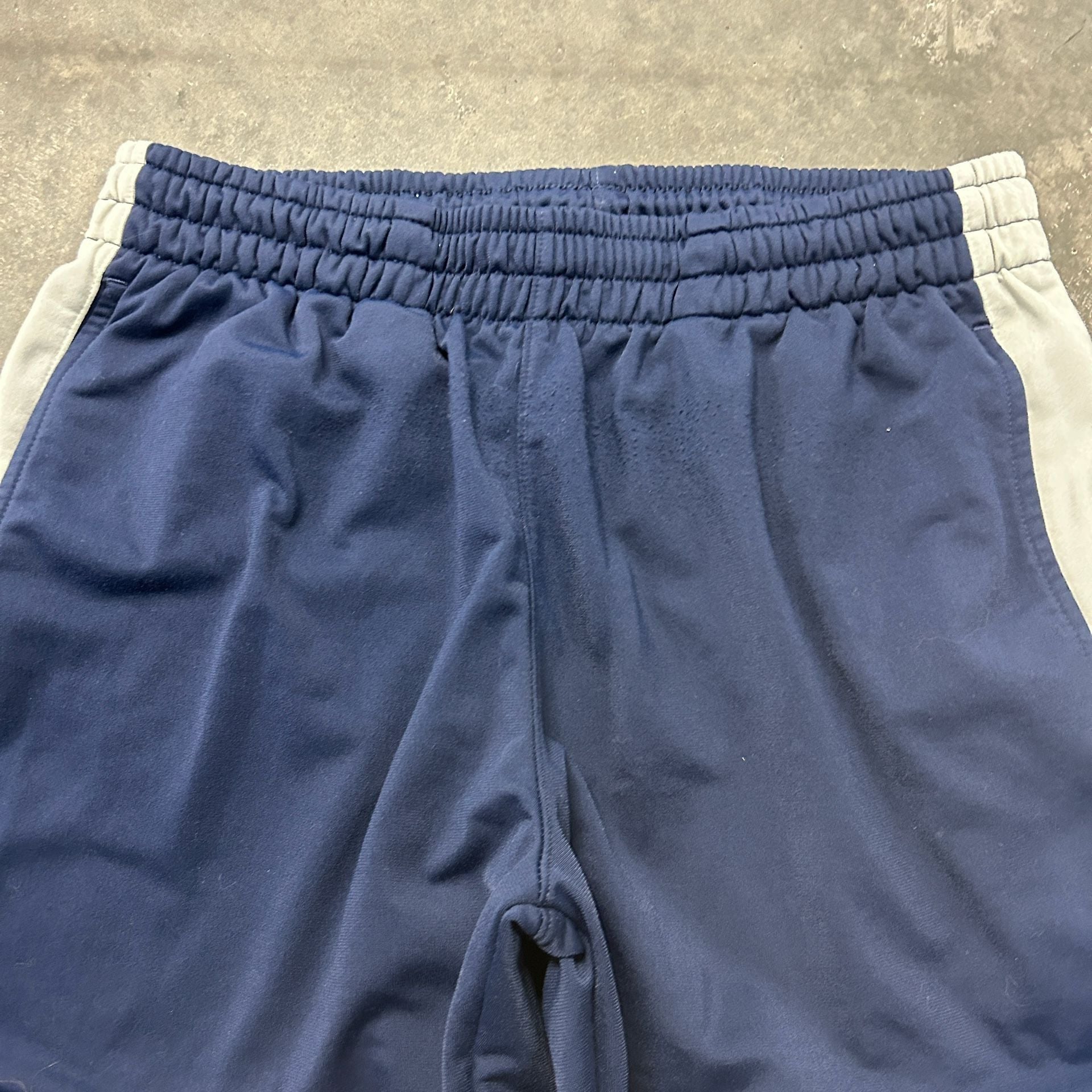 Nike Track Pants Size L Navy Blue White Stripe Open Hem Vintage 7