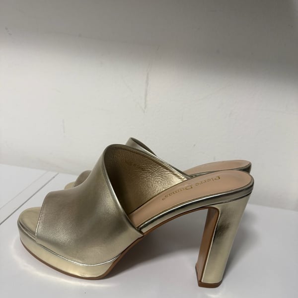 Gold-High Heels Plateau Mules Shop by Fuss
