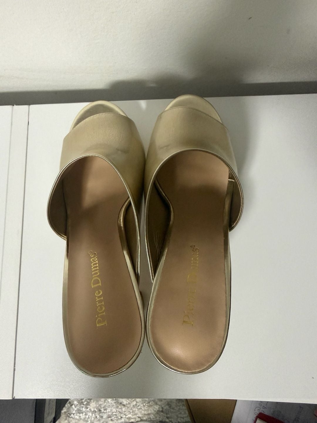 Gold-High Heels Plateau Mules Shop by Fuss 7