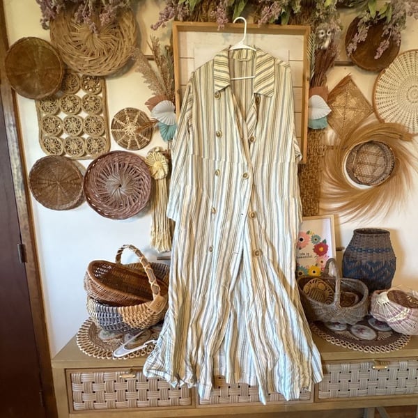 Free People Sweet Melody Stripe Trench Coat Size S