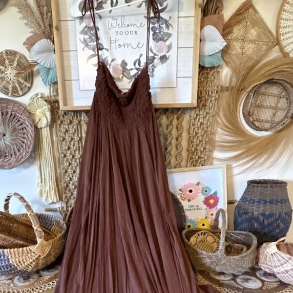 Free people brown maxi dress