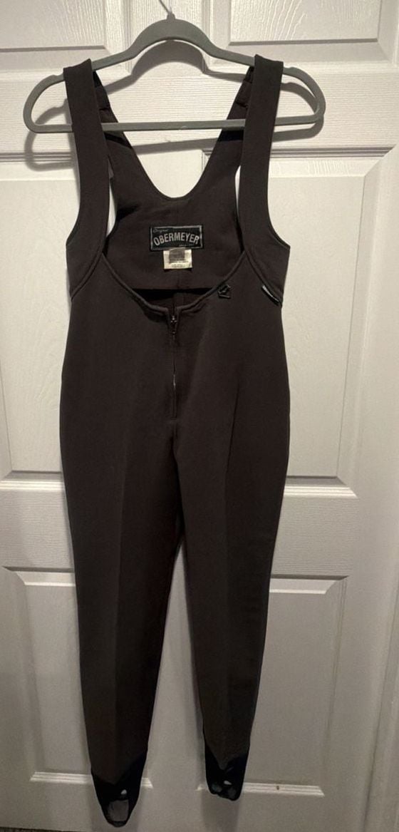 Obermeyer Ski Bib Stirrup Jumpsuit Size 6R Brown Wool 2