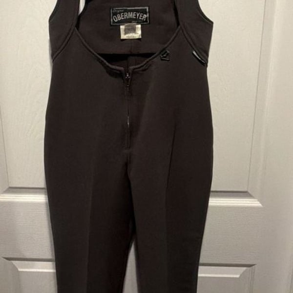 Obermeyer Ski Bib Stirrup Jumpsuit Size 6R Brown Wool