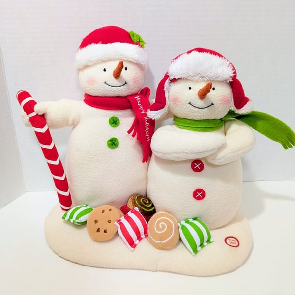 Hallmark Jingle Pals Season's Treatings Animated Snowmen Plush Duo Christmas