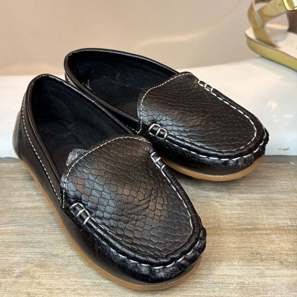 Boys black slip on style shoes 