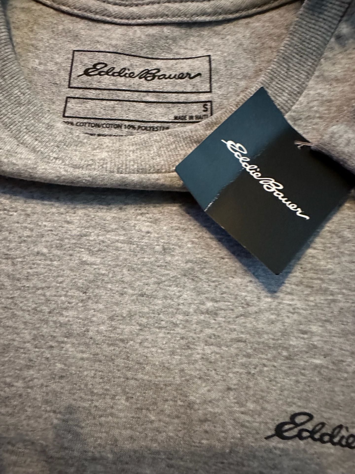 NWT - Eddie Bauer Long Sleeve Eagle Graphic Tee, Size Small, Gray 4