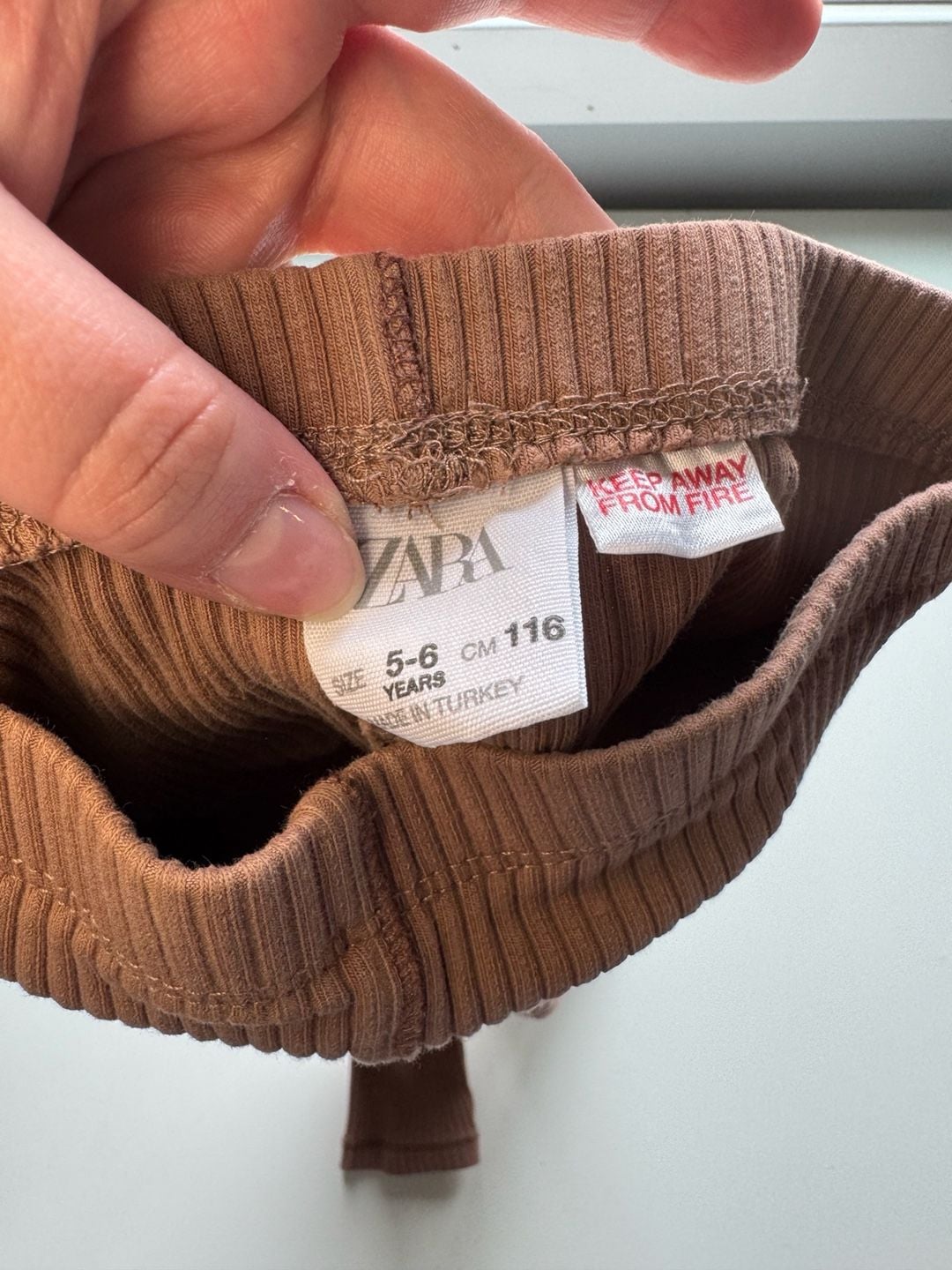 Zara Ribbed Leggings Size 5-6 Years Brown 3