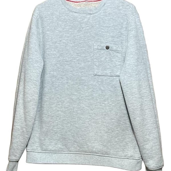 Coleman Sherpa Lined Pocket Crew Sweatshirt Size M Gray Thermal