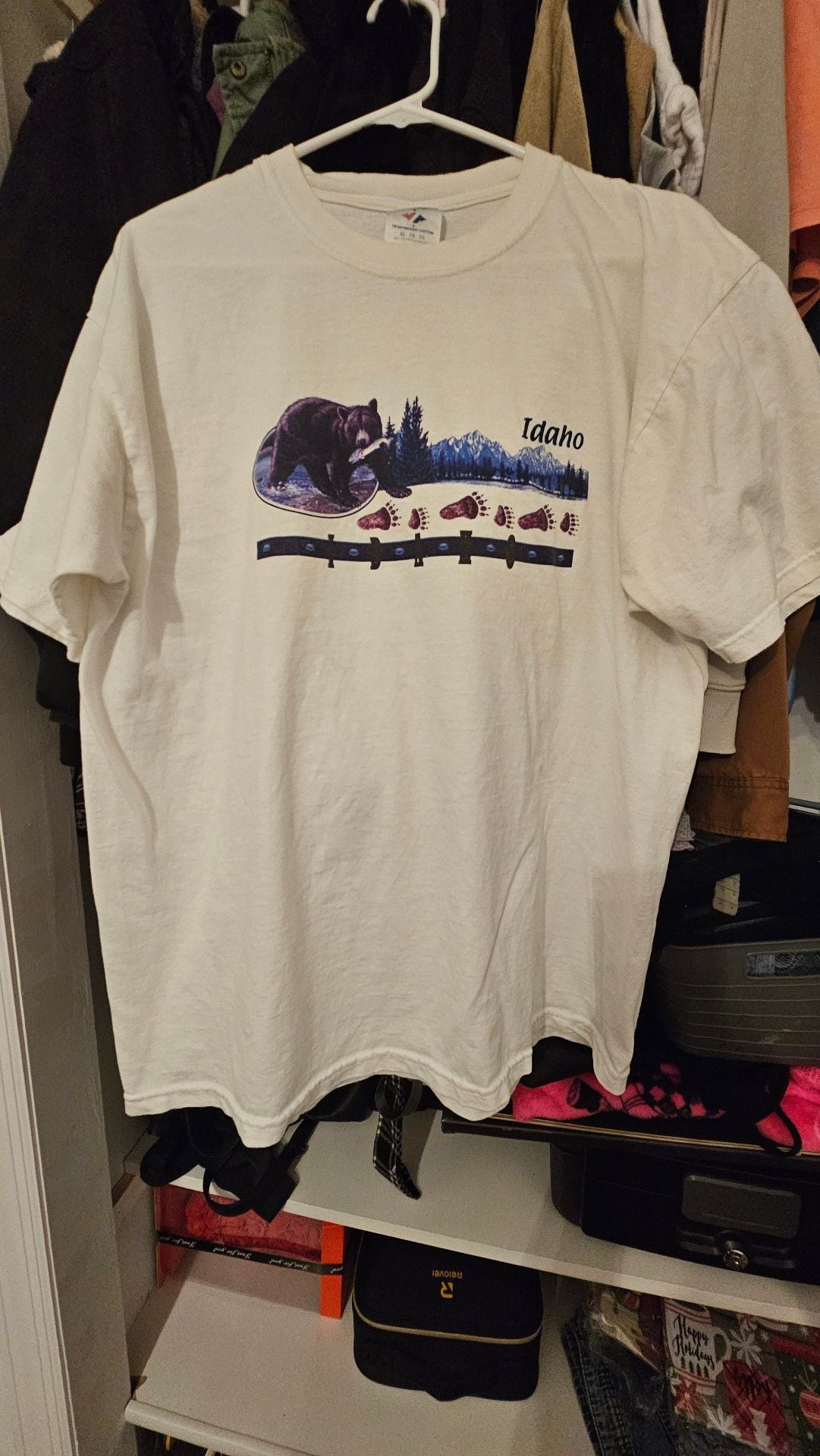Vintage Jerzees Idaho Black Bear Wildlife Graphic T-Shirt XL Made in Mexico 2
