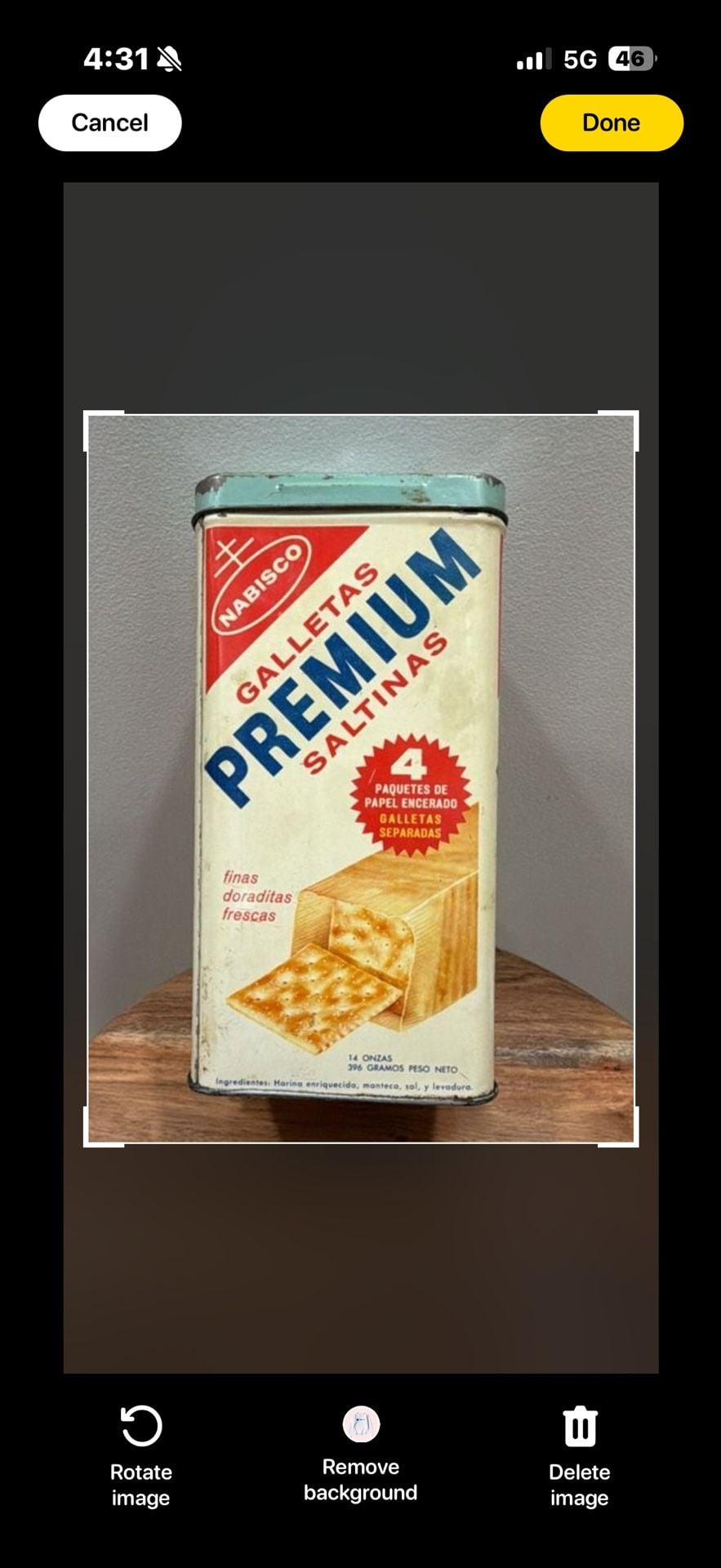 Nabisco Premium Saltine Cracker Tin Canister Vintage Bilingual 1
