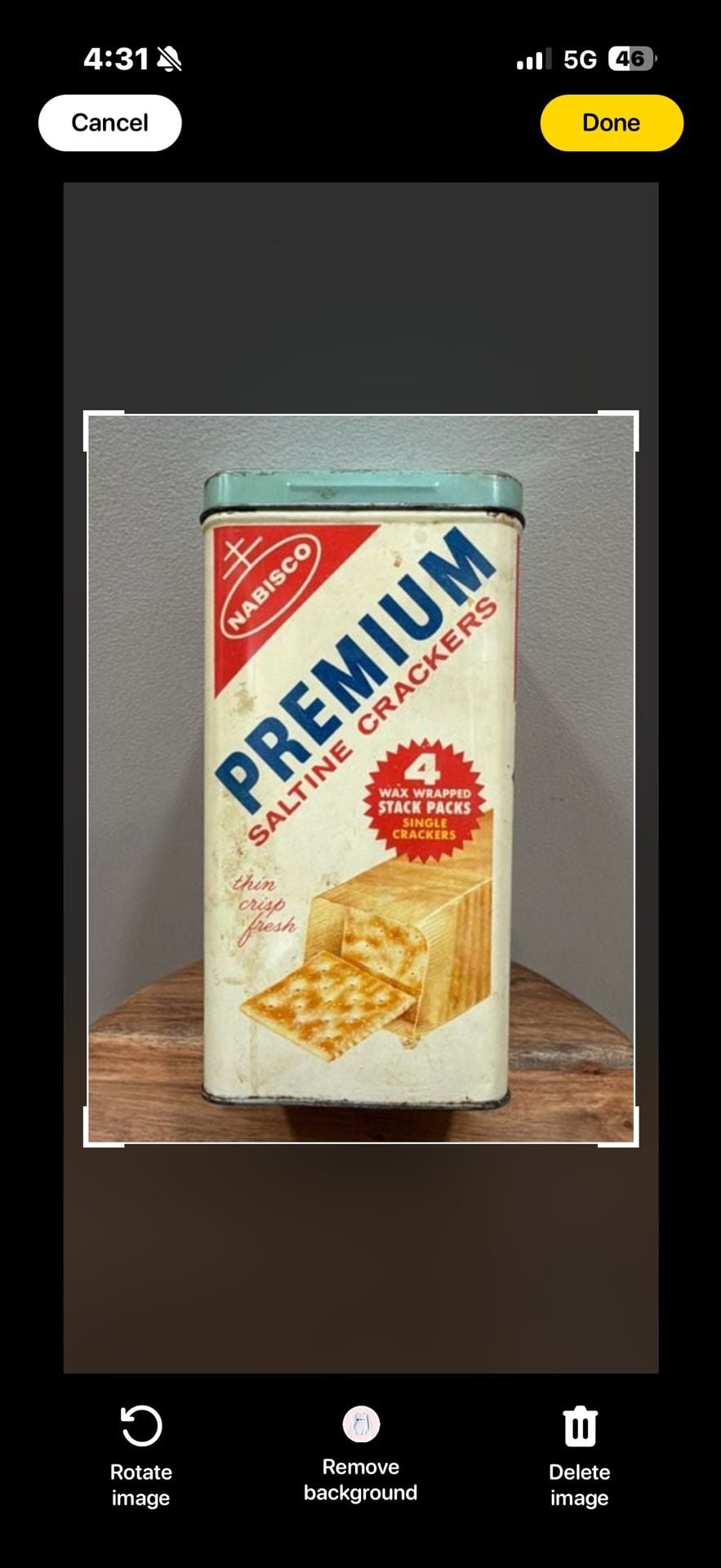 Nabisco Premium Saltine Cracker Tin Canister Vintage Bilingual 2