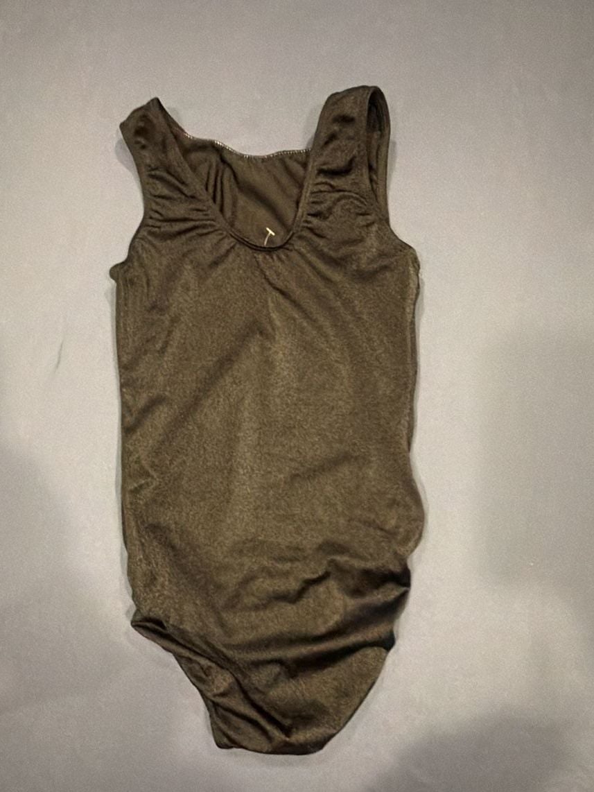 GK Elite Gymnastics Leotard Size AM Black Shimmer Tank 6