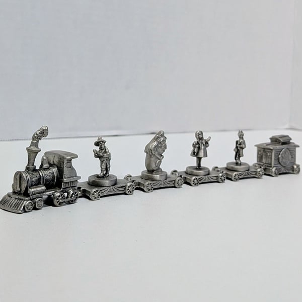 Wizard Of Oz Pewter Train Set L.F. Baum Family Trust Vintage Collectible 6 piece
