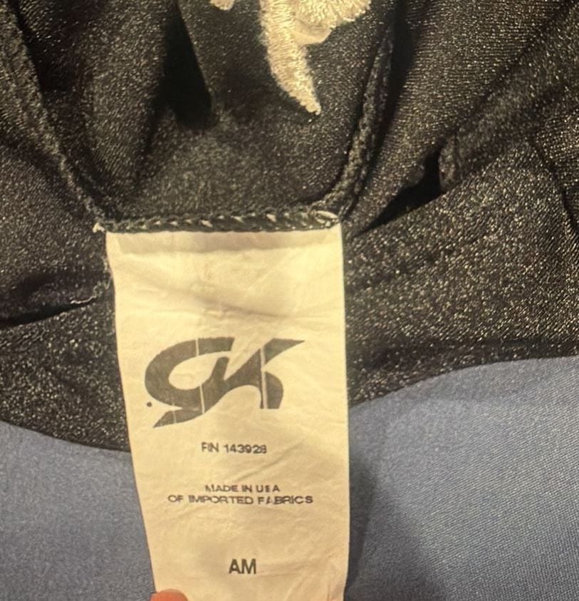 GK Elite Gymnastics Leotard Size AM Black Shimmer Tank 5