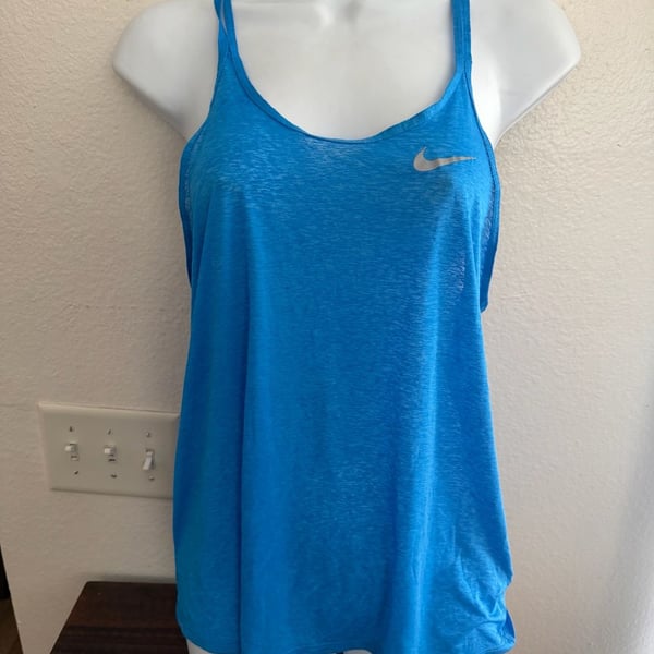 Nike Dri-FIT Cool Breeze Running Tank Top Size M Blue