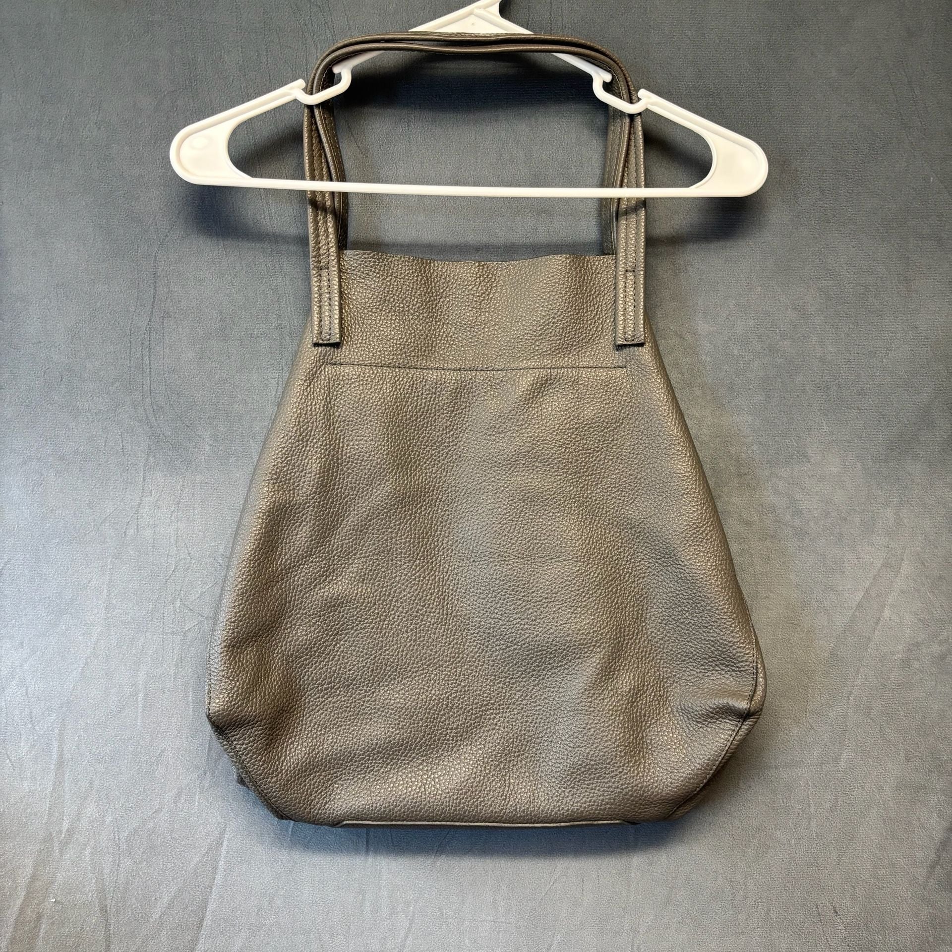 Kurt Geiger London Leather Tote Bag Grey Made In Italy I Am Leather 5