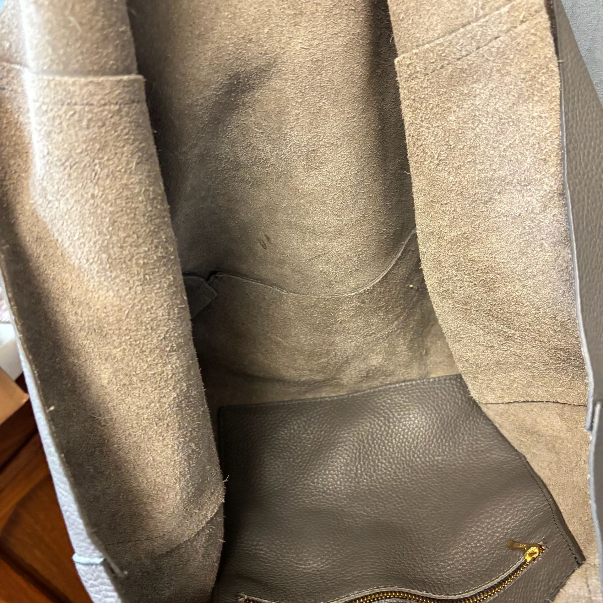 Kurt Geiger London Leather Tote Bag Grey Made In Italy I Am Leather 7