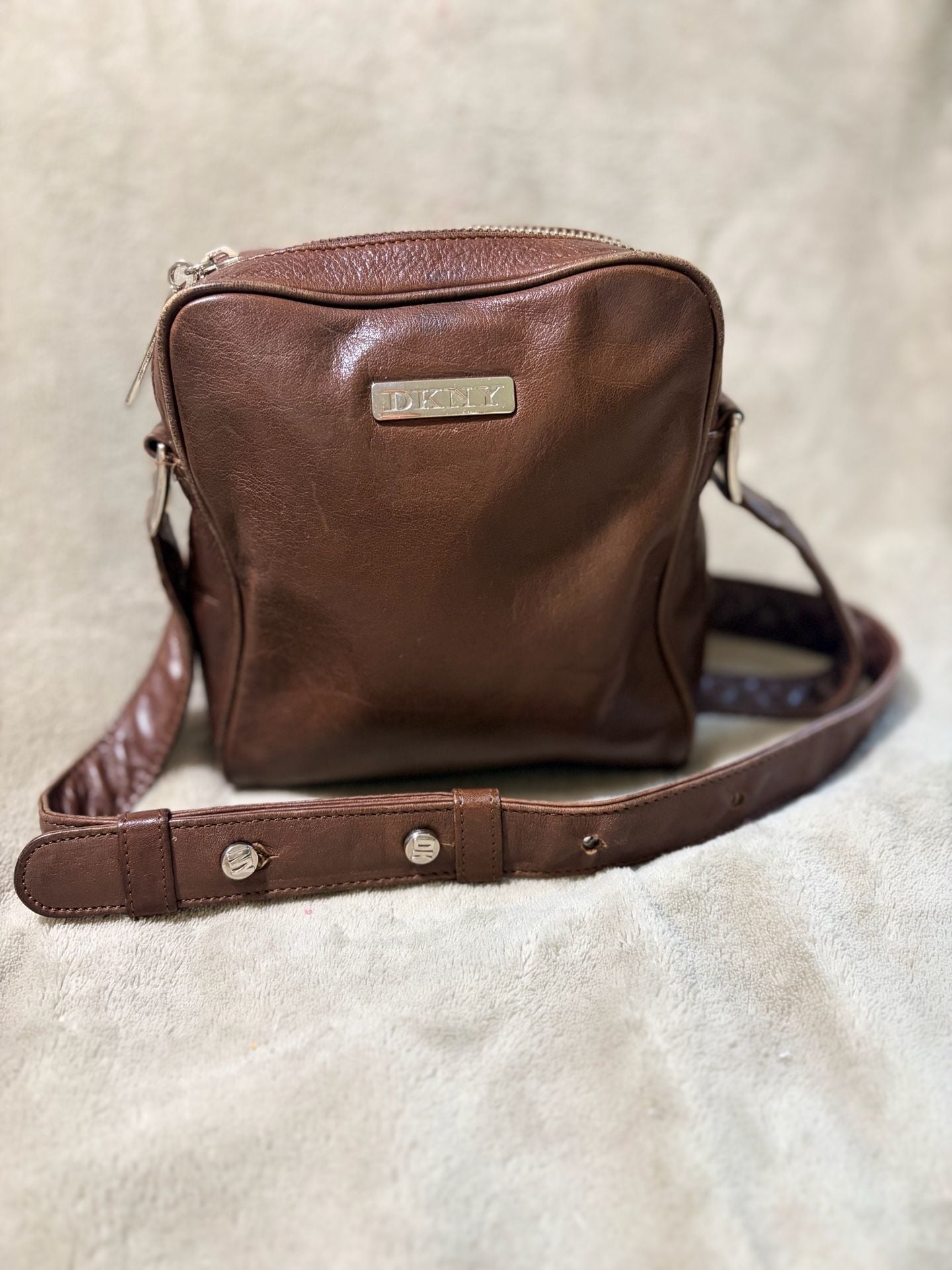DKNY Brown Leather Crossbody Bag 2