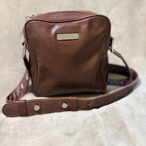 DKNY Brown Leather Crossbody Bag
