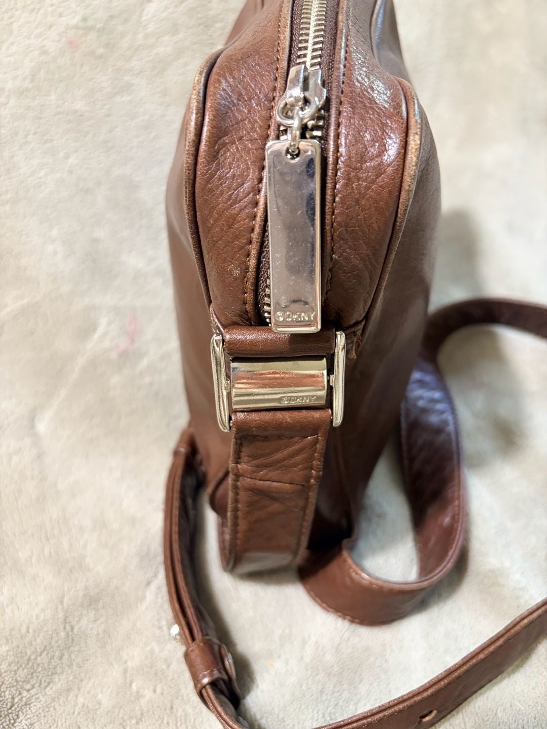 DKNY Brown Leather Crossbody Bag 6