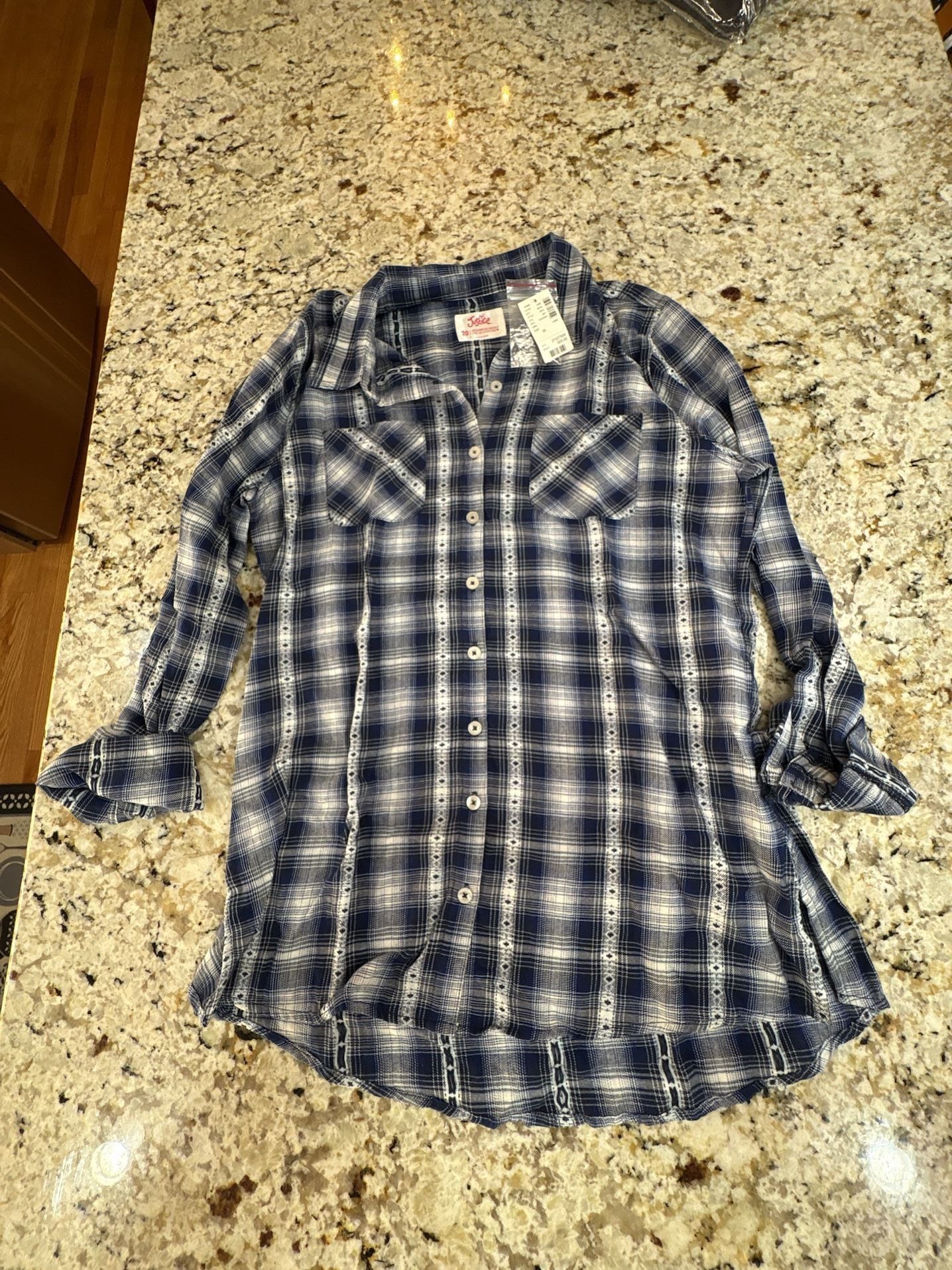 Justice flannel shirt Two Pockets-Girls 16 Western Cozy 2