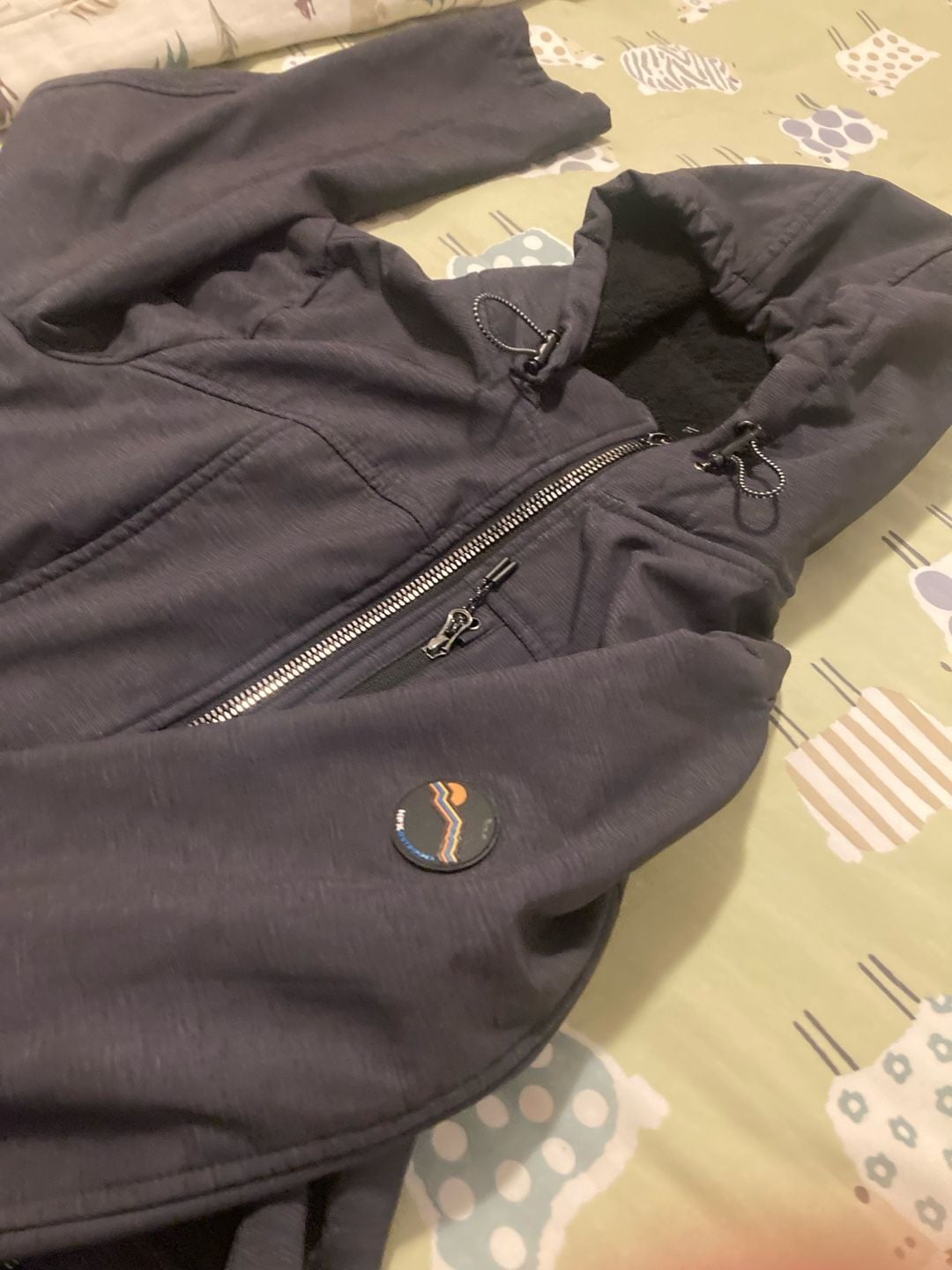 HFX Outdoors Softshell Jacket Size XL/TG Gray Hooded Fleece Lined 5