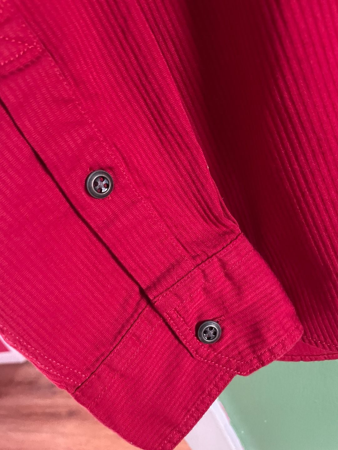 G by Guess Long Sleeve Button Down Shirt Size L Red Cotton 7